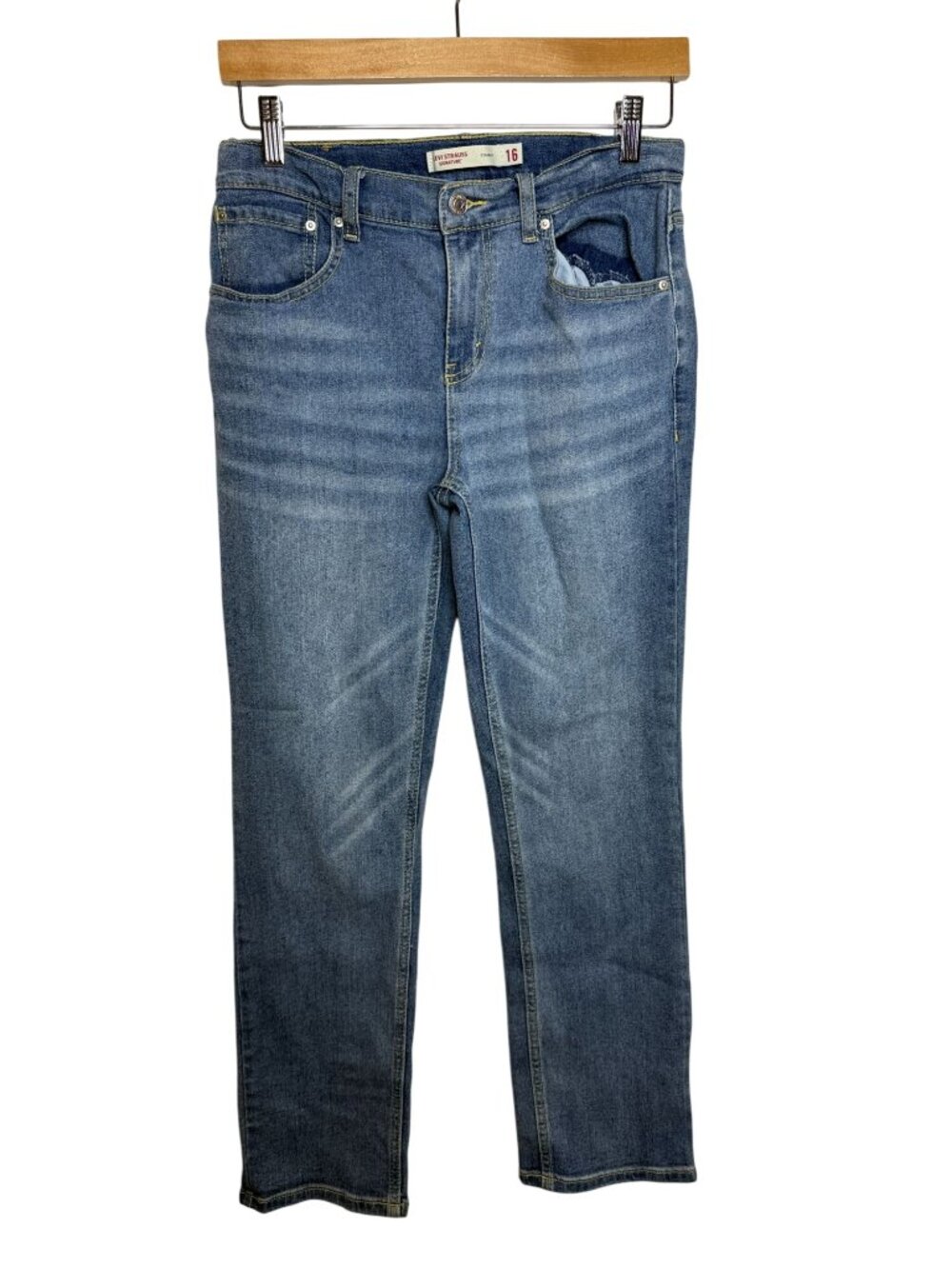 Levi Strauss Signature Boys 16 Straight Leg Jeans Medium Wash